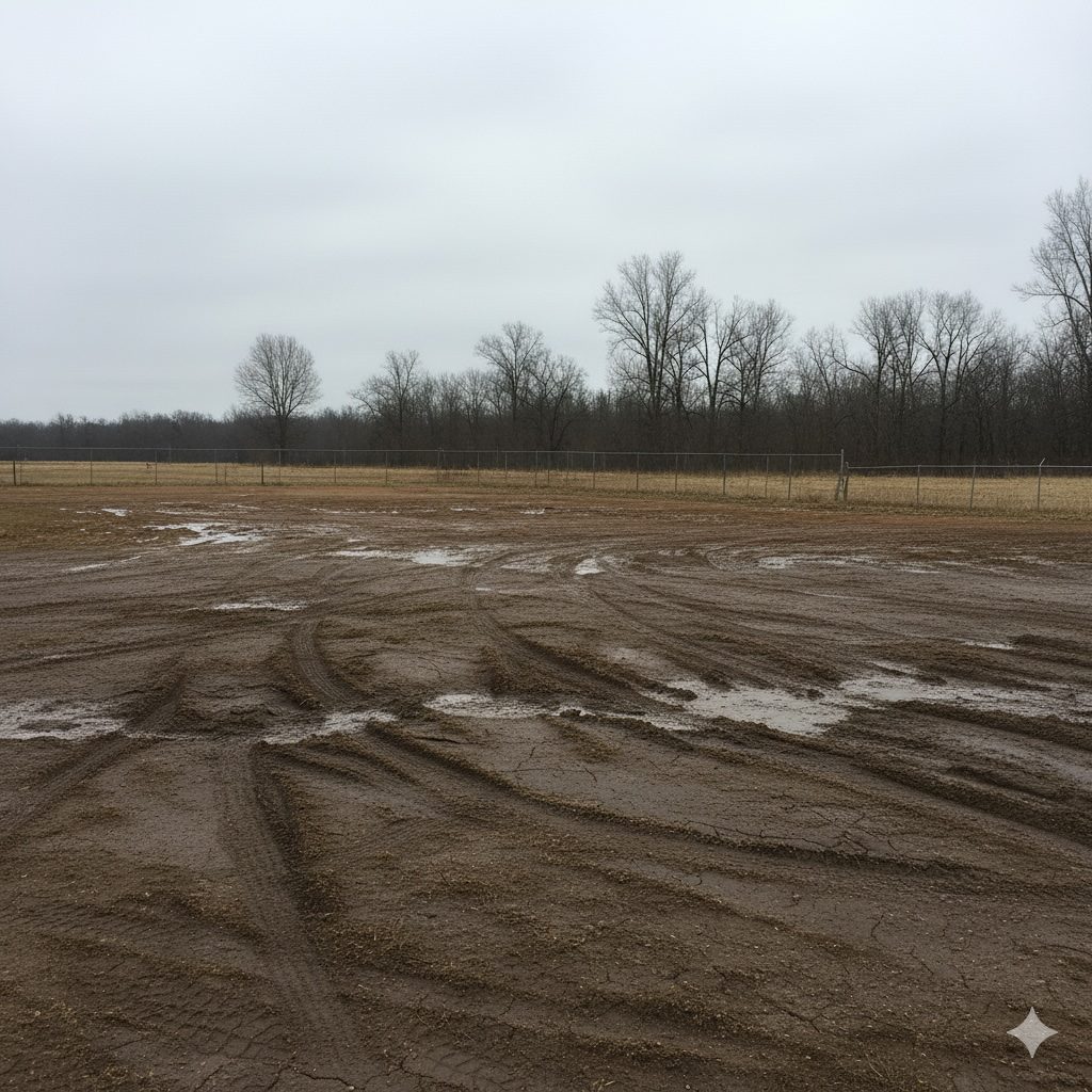 Unprepared soil surface before stabilization